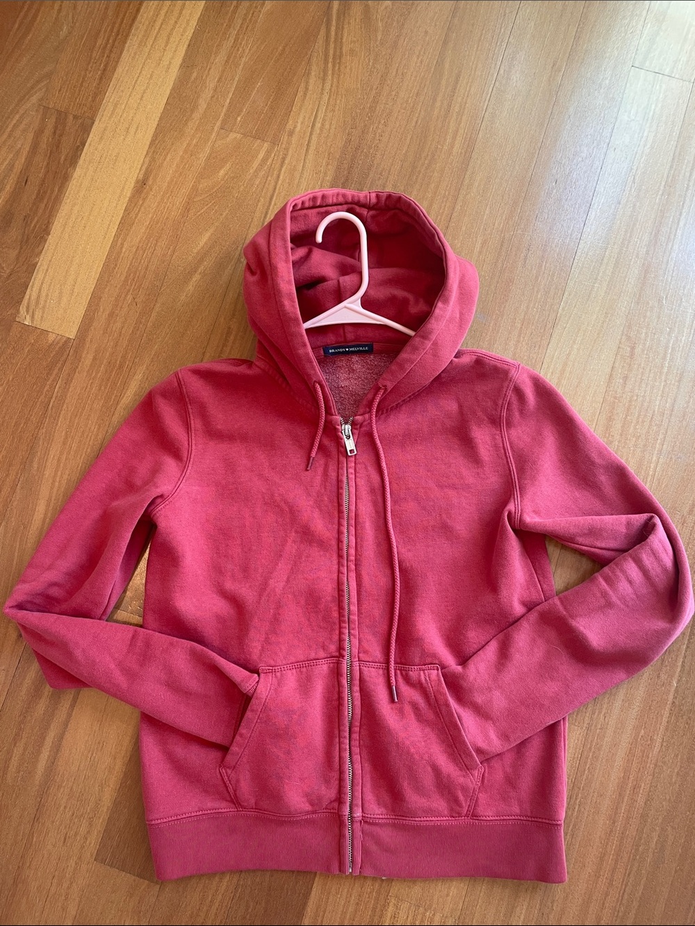 Brandy Melville Red Zip-Up Hoodie Jacket